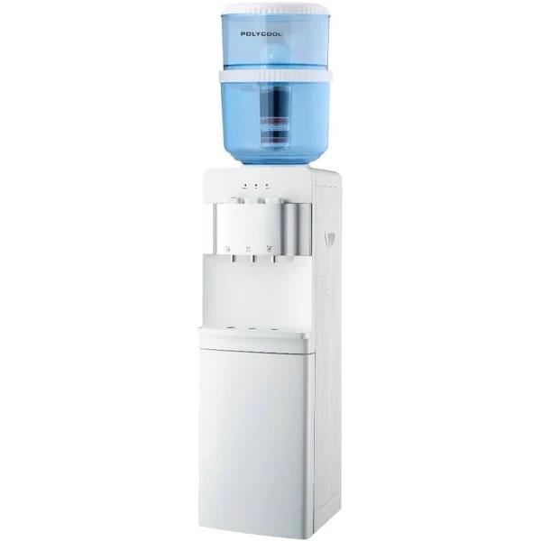 POLYCOOL 22L Floor Standing Water Cooler Dispenser, Instant Hot & Cold, with 7 Stage Filter Purifier System, White