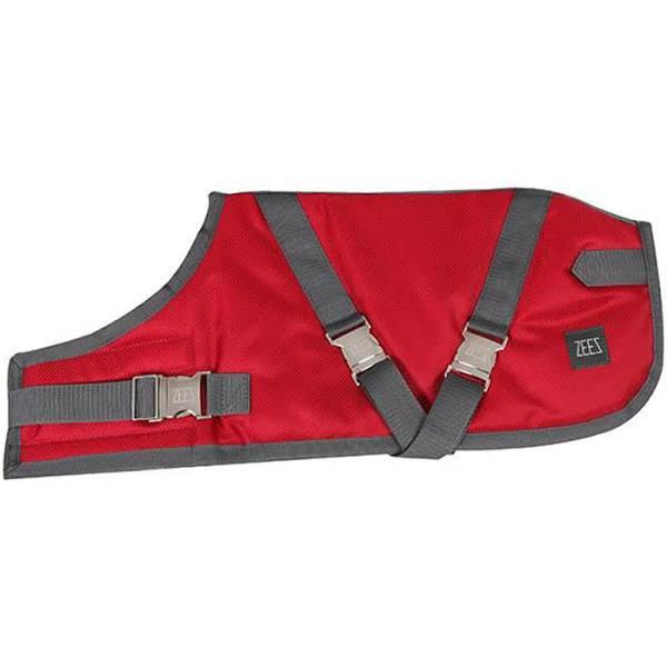 Zeez Supreme Dog Coat - Ruby Red/Grey 71cm