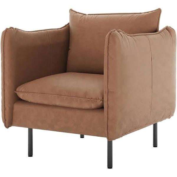 Cassian Pu Leather Armchair - Chocolate Brown