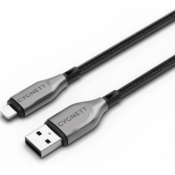 Cygnett Armoured Lightning To USB-A Cable 1m Black CY4658PCCAL