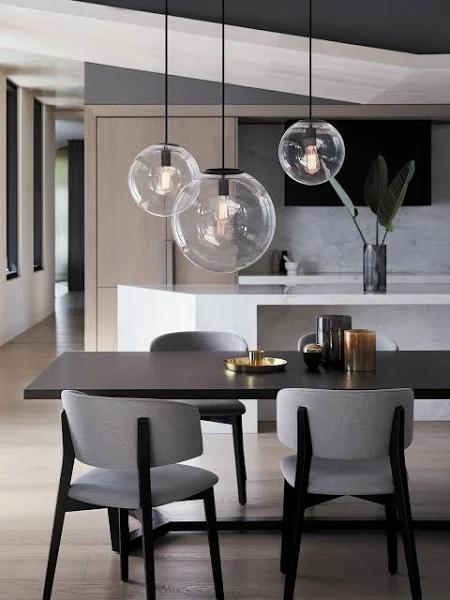 Marcel 250mm Pendant in Clear/Black