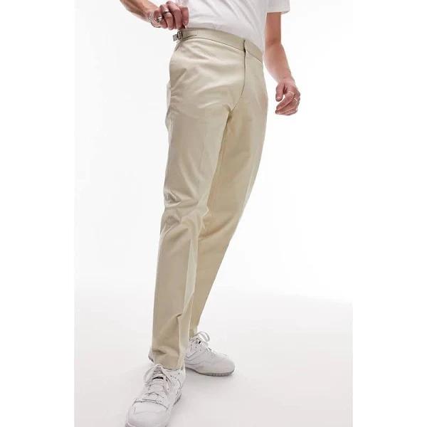 Topman Smart Slim Chino Pants in stone-Neutral