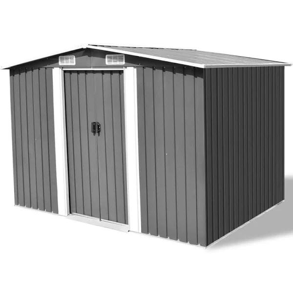 Garden Storage Shed Grey Metal 257x205x178 cm