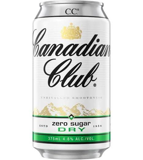 Canadian Club Whisky & Dry Zero Sugar Can 375ml