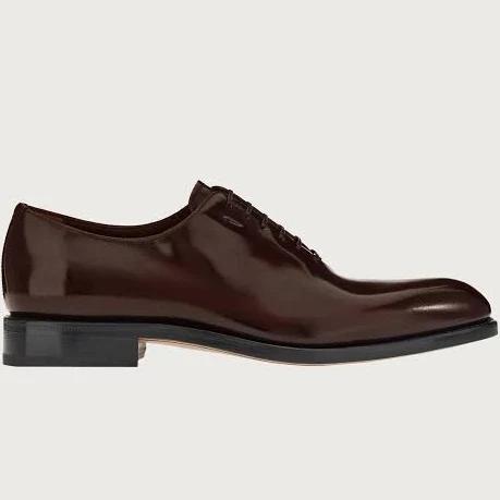 Ferragamo Men Tramezza Plain Toe Oxford Brown Size 6