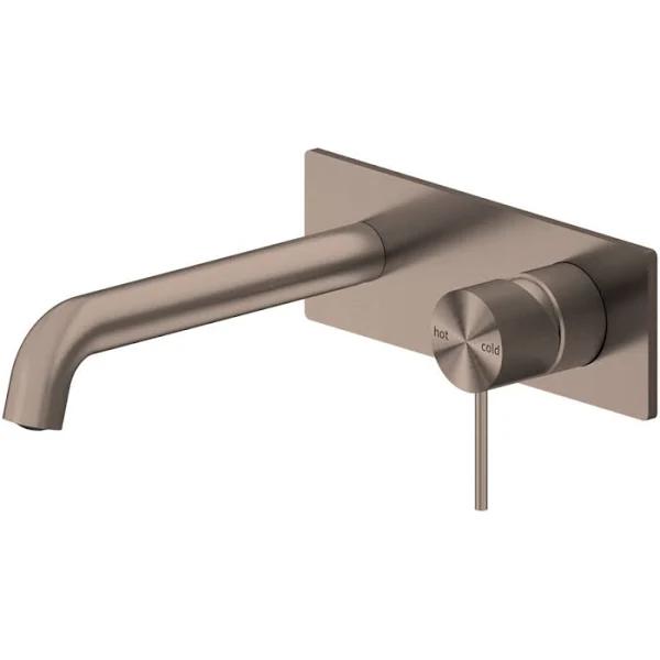 Nero Mecca Wall Basin Mixer 185mm Spout Brushed Bronze NR221907a185BZ