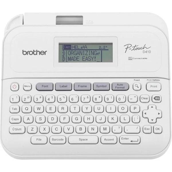 Brother PTD410 Desktop Label Printer White