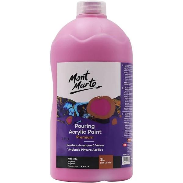 Mont Marte Acrylic Pouring Paint 1L Bottle - Magenta