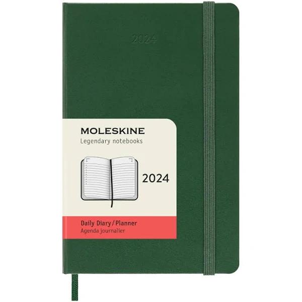 Moleskine 2024 Daily Pocket Diary Hard Cover Myrtle Green