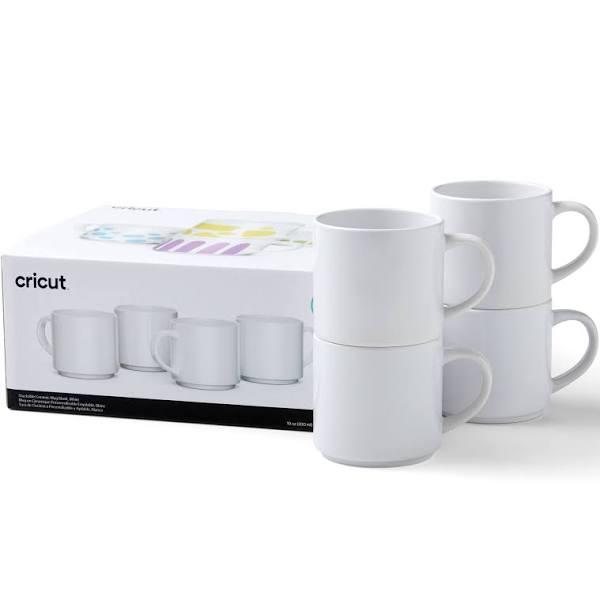 Cricut Stackable Ceramic Mug 300ml White - 4 Pack