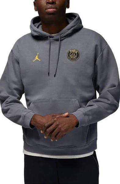 Jordan Paris Saint-Germain Fleece Hoodie Light Graphite/Tour Yellow