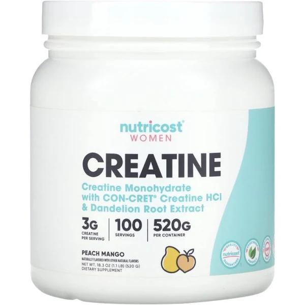 Nutricost, Women, Creatine, Peach Mango, 1.1 LB (520 g)