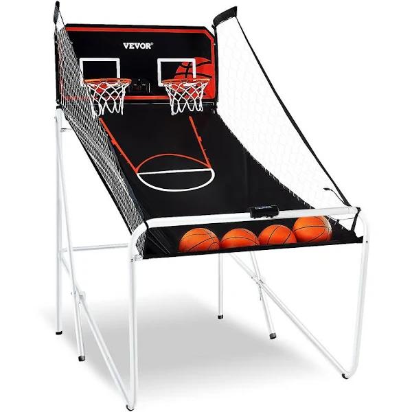 VEVOR Foldable Basketball Arcade Game 2 Player Indoor Basketball Game Home Dual Shot Sport with 4 Balls 8 Game Modes Electronic Scoreboard and