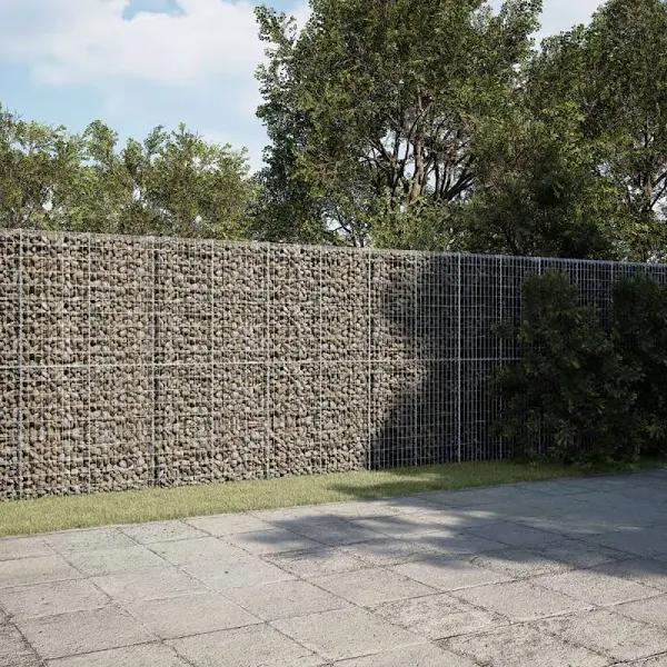 vidaXL Galvanised Iron Gabion Basket with Cover - 1200 x 50 x 200cm