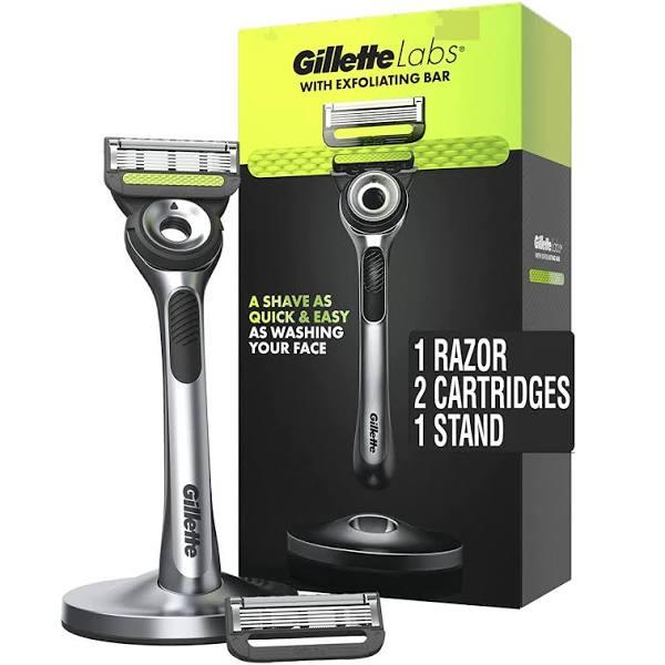 GilletteLabs Men's Exfoliating Bar Razor with Premium Magnetic Stand for Storage