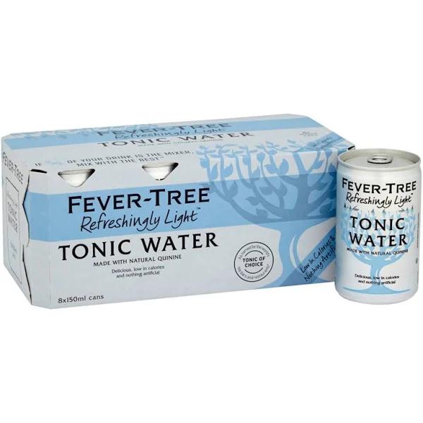 Fever-Tree Light Tonic Water, 8 x 150ml