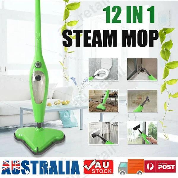 12-in-1 Handheld Steam Mop Cleaner Carpet Floor Cleaning Steamer 1300w