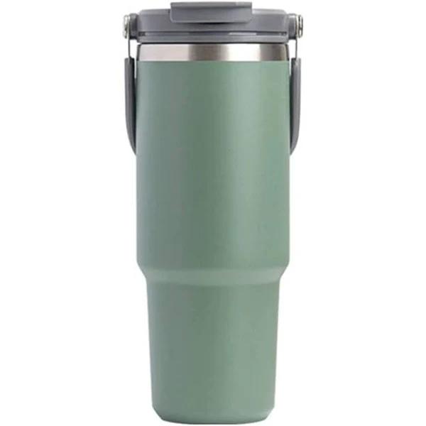 Stainless Steel Travel Mug With Leak-proof 2-in-1 Straw and SIP Lid, Vacuum Insulated Coffee Mug For Car, Office, Perfect Gifts, Keeps Liquids Hot or