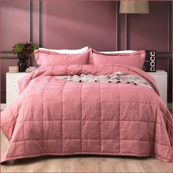 Ddecor Home Paisley 500 TC Cotton Jacquard Comforter Set King Bed Rose