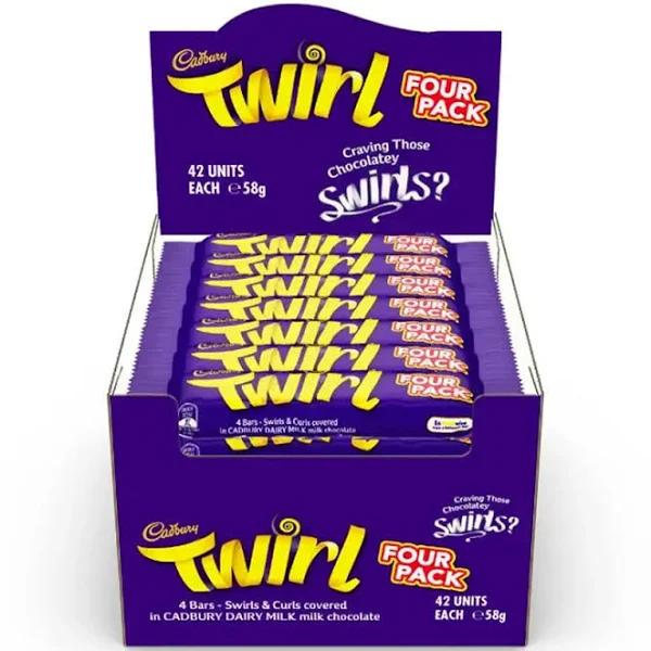 Cadbury 42pc Dairy Milk Chocolate Twirl Bar 58g Choco Confectionery Sweet Snack