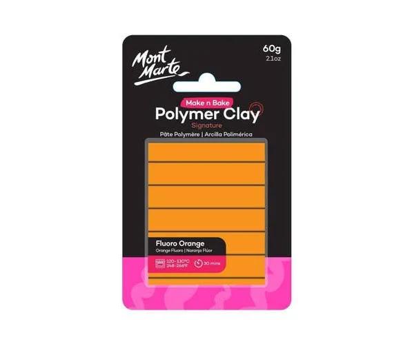 Mont Marte Make N Bake Polymer Clay 60g - Fluoro Orange