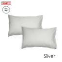 Algodon Pair of 300TC Cotton Standard Pillowcases Silver