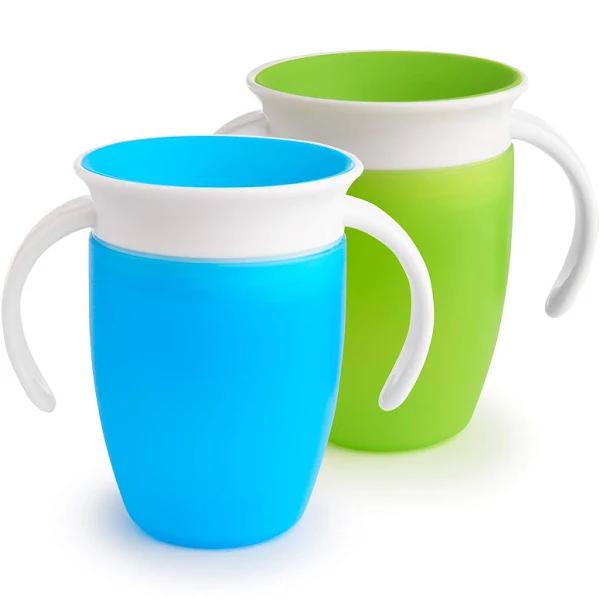 Munchkin Miracle 360 Trainer Cup, green/blue, 7 oz, 2 Count