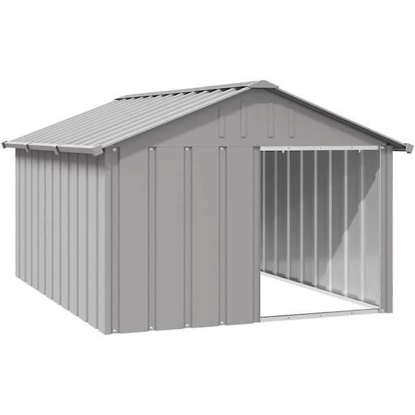 vidaXL Dog House Grey 116.5x153x81.5 cm Galvanised Steel