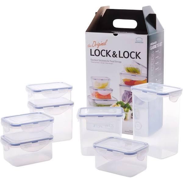 Lock & Lock Classic Rectangular Food Storage Set 7pce