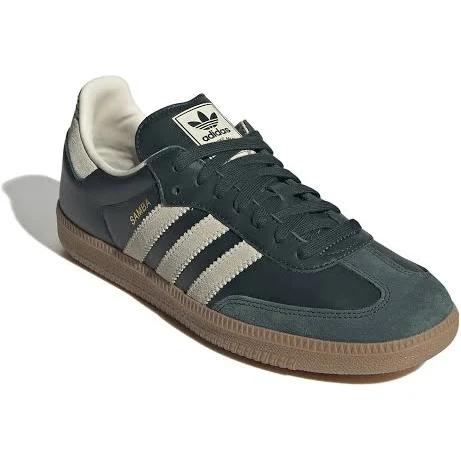 adidas-Samba OG Shoes-Unisex-Shadow Green / Cream White / Gold Metallic-M 13 / W 14