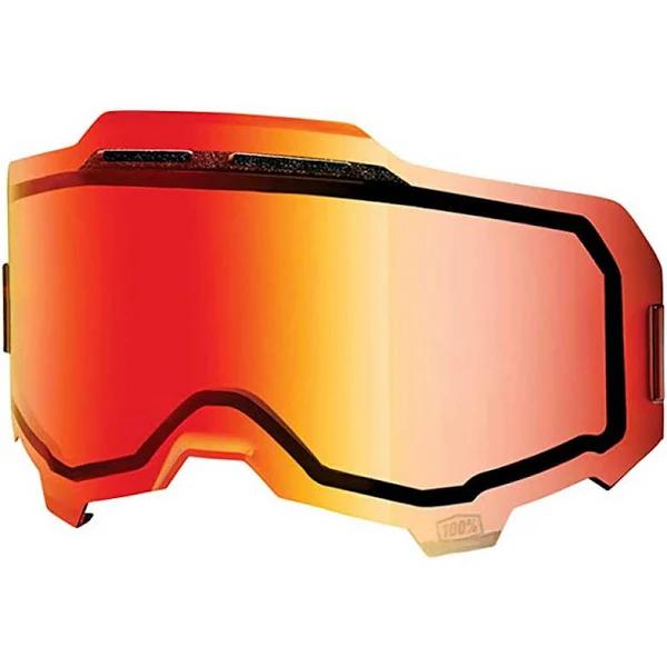 100% Armega Injected Dual Pane Vented Lens Goggles in Red Mirror