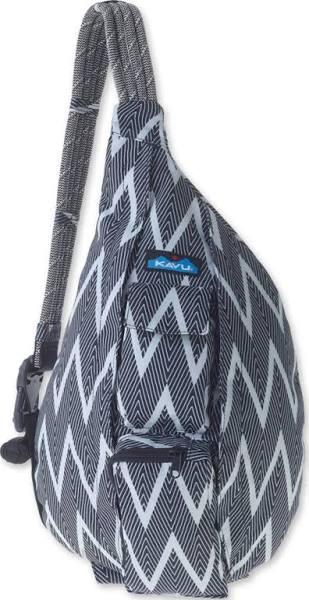 Kavu Black Zig Zag Rope Sling Backpack One-Size