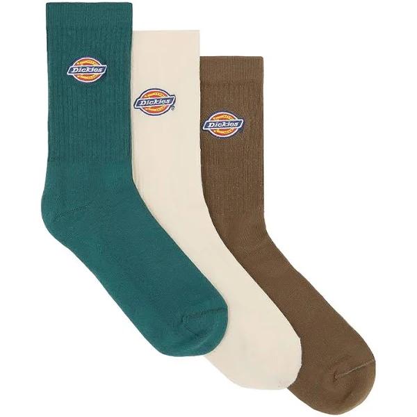 Dickies - 3 Pack Valley Grove Logo Socks in Teal & Brown - 3-5 UK