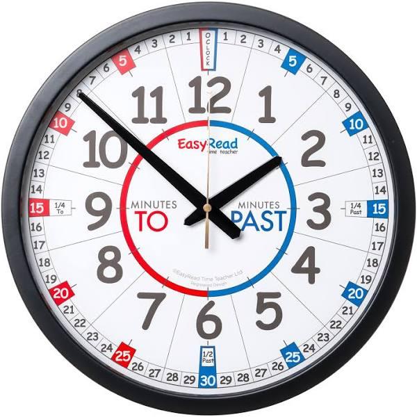 EasyRead Time Teacher Past & to Wall Classroom Clock (Rainbow)