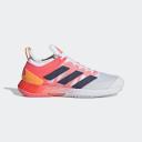 Adidas Women's Adizero Ubersonic 4 Tennis Shoes (White/Blue Rush/Acid Red)