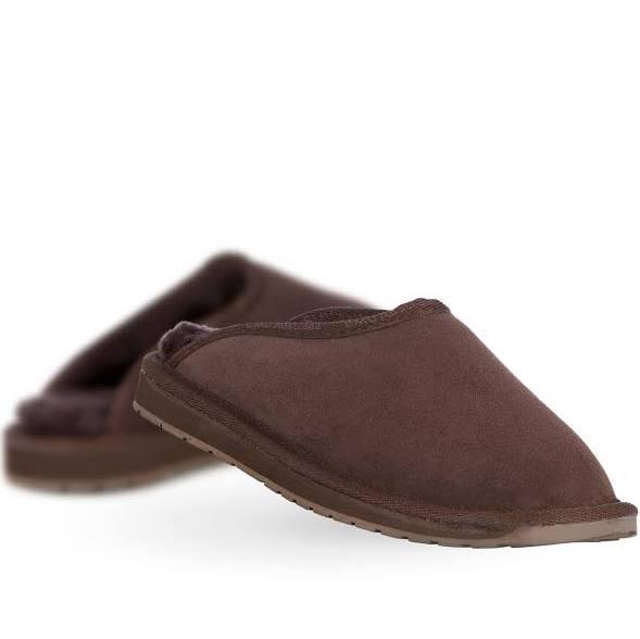 Emu Platinum Esperence Chocolate Mens Sheepskin Slippers