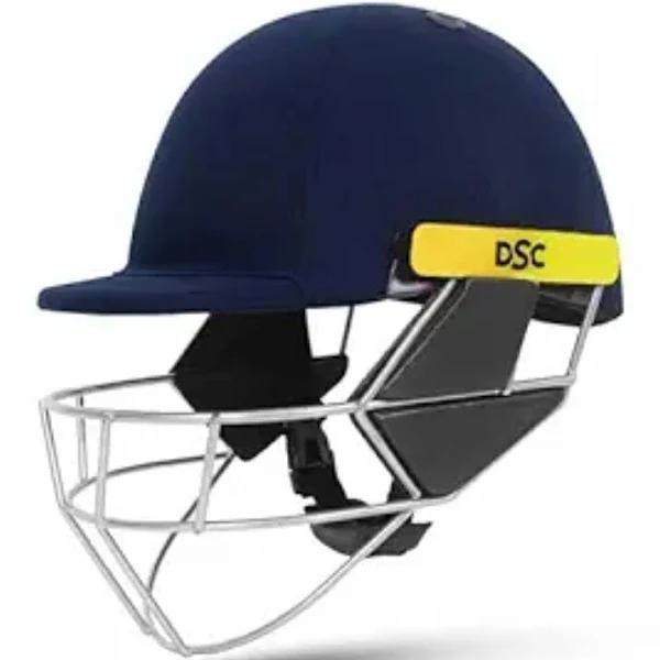 DSC Fearless Scud Cricket Helmet | Navy Blue | Size: Large | Fixed Spring Steel Grill