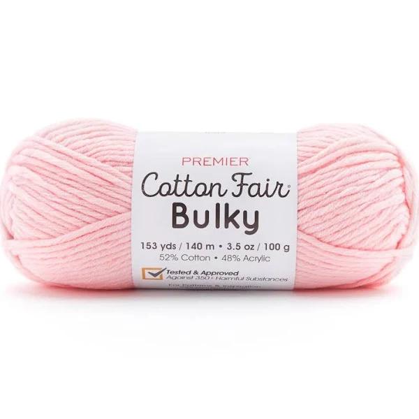 Premier Yarns Cotton Fair Bulky Yarn - Solid - Ballet Pink 100g