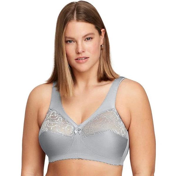 Glamorise Magiclift Original Wire-Free Support Bra - Soft Gray 34G 1000 Plus Size Bra - Afterpay Available