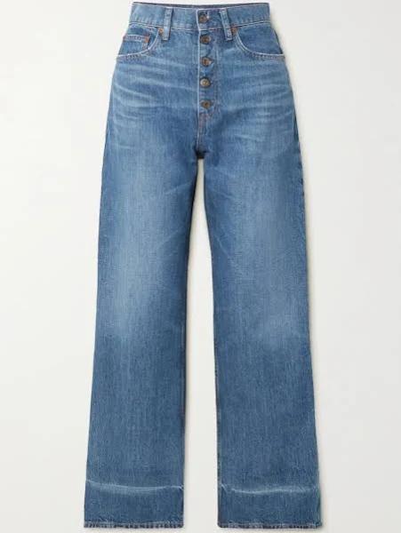 Polo Ralph Lauren Crop Wide Straight Leg Jeans in Dark wash-Navy