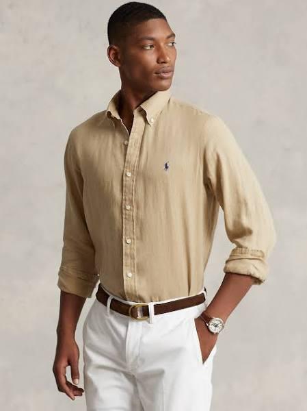 Polo Ralph Lauren Classic Fit Linen Shirt in Beige S