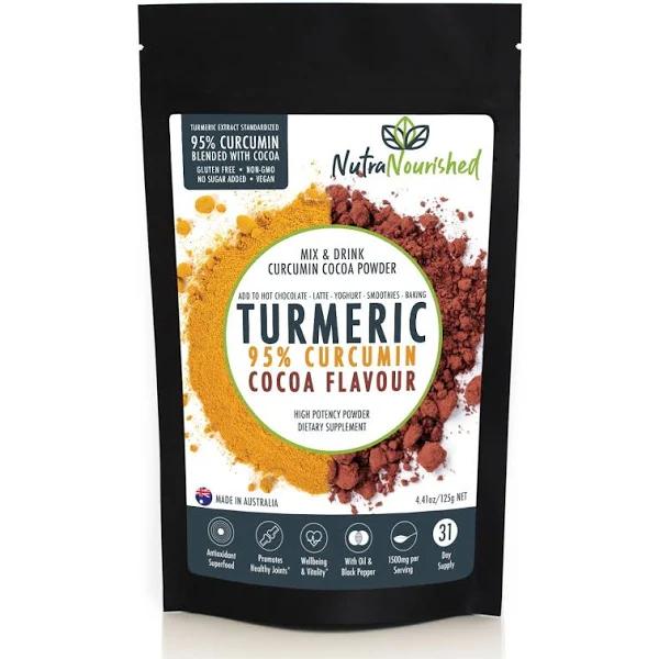 Turmeric 95% curcumin Extract w/ Cocoa Flavour - Pure & Organic - 1500mg Turmeric Powder with Black Pepper