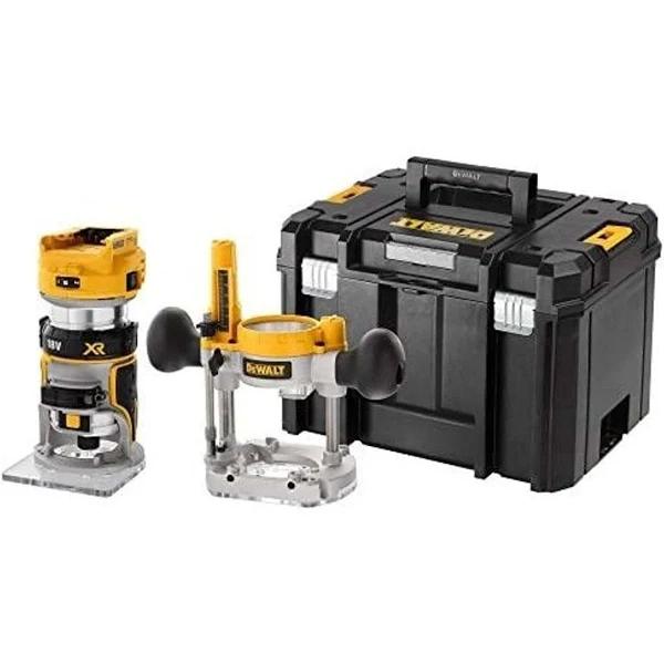 DeWalt 18V XR Li-ion Brushless 8mm Router With Plunge Base - Skin Only - DCW604N-XJ