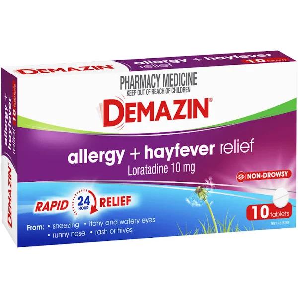 Demazin Allergy + Hayfever Relief 10 Tablets