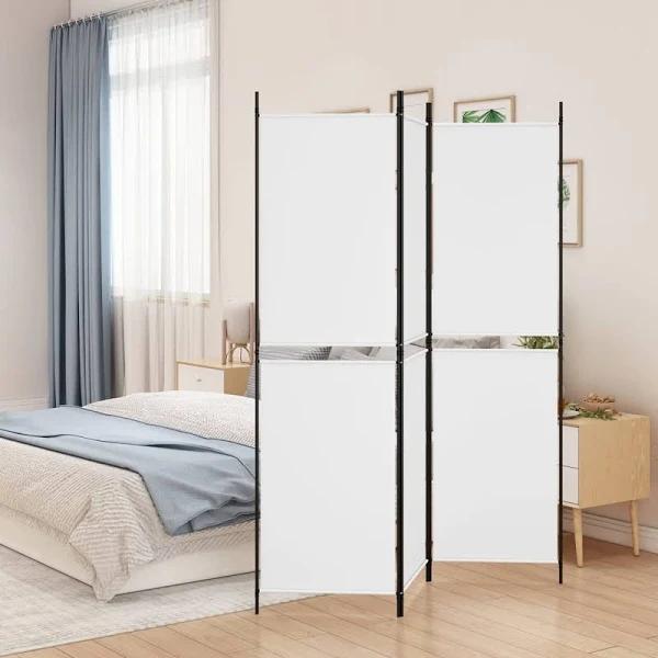 vidaXL 3-Panel Room Divider White 150×180 cm Fabric