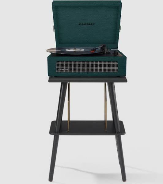 Crosley Voyager Bluetooth Portable Turntable + Entertainment Stand Bundle - Dark Aegean