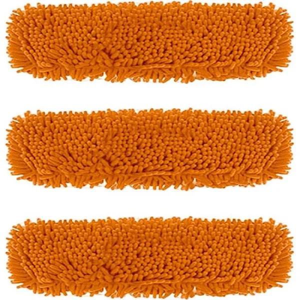 SOGA 3x 60x12 Orange Microfiber Flat Mop Floor Cleaning Pads Rotating Dust Remover