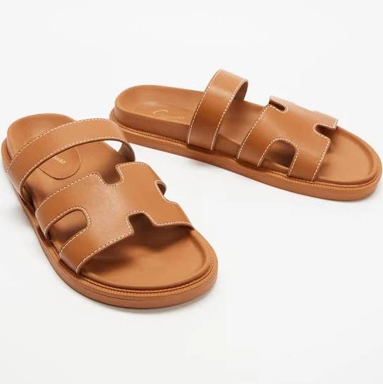 SPURR - Women's Brown Flat Sandals - Jezza Slides - Size 7 at The Iconic