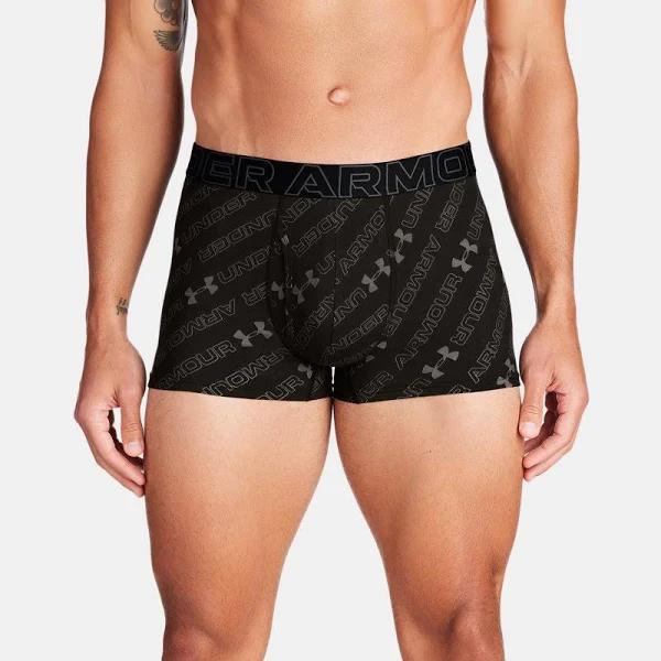 Under Armour Men's Performance Cotton 3" 3-Pack Printed Boxerjock Black SM