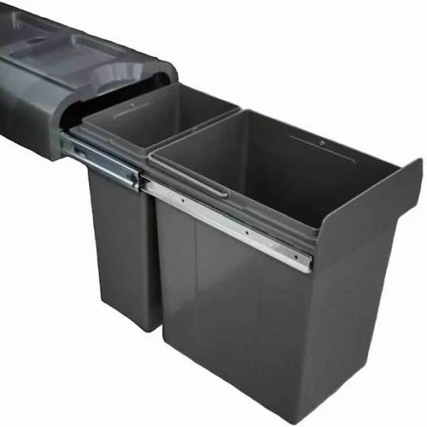 Elite 30L Twin Slide Out Right Side Mounted Slim Profile Concealed Waste Bin (For 30cm cupboard)